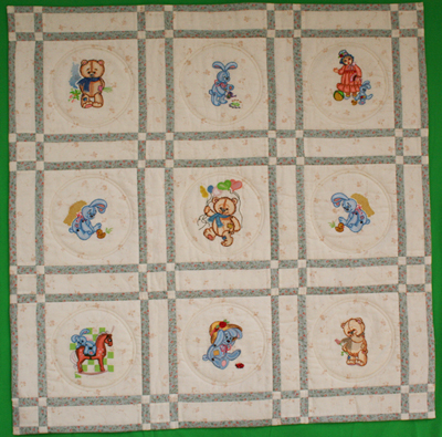australian big quilt with teddy bear embroidery